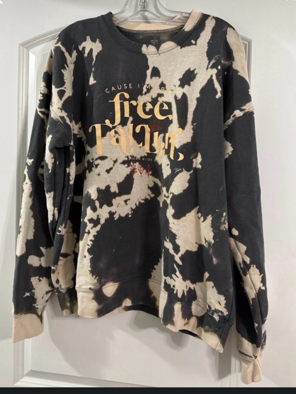 Graphic Tie-Dye Crewneck Sweatshirt - Black & Cream